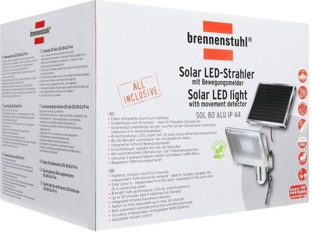 Actual product image Brennenstuhl Solar LED spotlight ALU (350 lm, IP44)