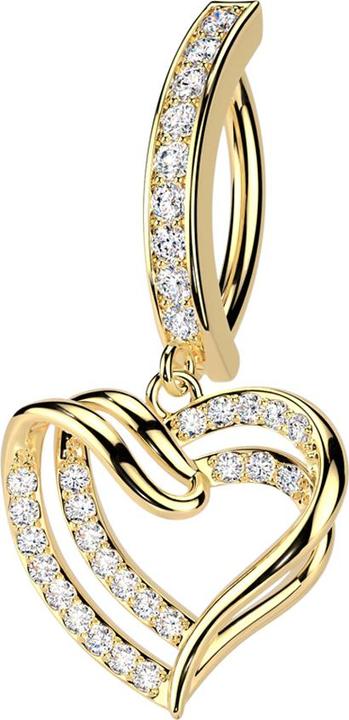 Immagine prodotto Star Piercing Ciondolo a cuore in argento placcato oro con scudo a forma di banana (Ottone, Acciaio chirurgico 316L)