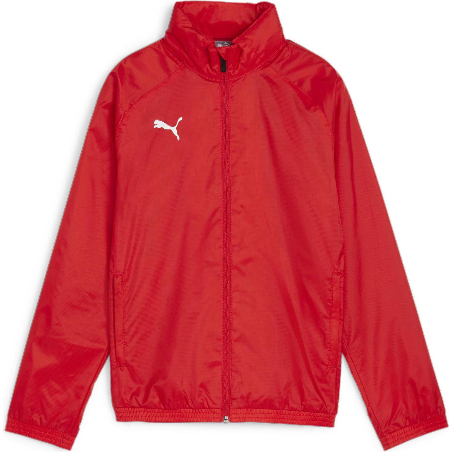 Puma, Jungen, Laufjacke, teamGOAL Allweather Jacket Jr (140), Rot, 140