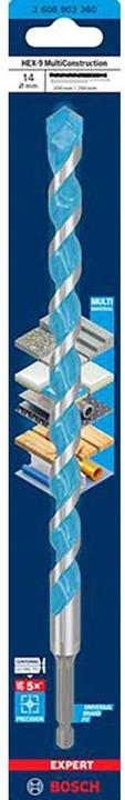 Produktbild Bosch Professional Zubehör Expert HEX-9 Multi Construction Bohrer, 14 x 200 x 250 mm (14 Millimeter)