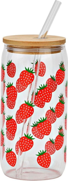 Produktbild G. Wurm Trinkglas Erdbeere 500 ml, 1 Stück, Rot/Transparent, Glas (0.50 l, 1 x)