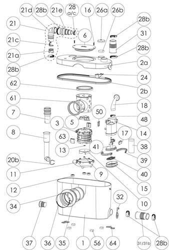 Actual product image SFA SaniPro XR UP small WC lifting unit