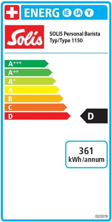 Label énergétique Solis Personal Barista