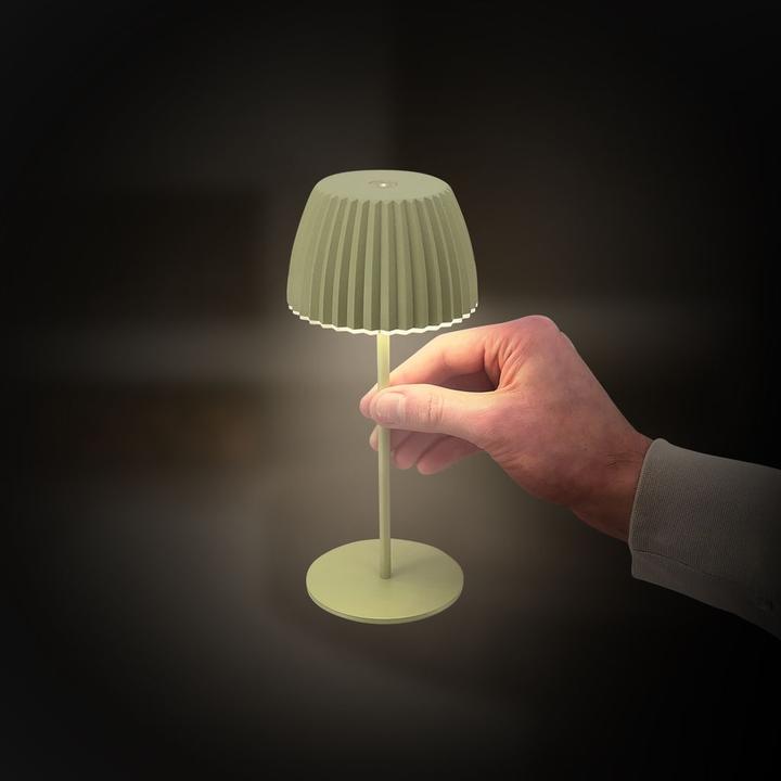 Image du produit Briloner Brilo unplugged RIFFLE Akku Mini Tischleuchte mit Lichtkante - Pastellgrün (150 lm)