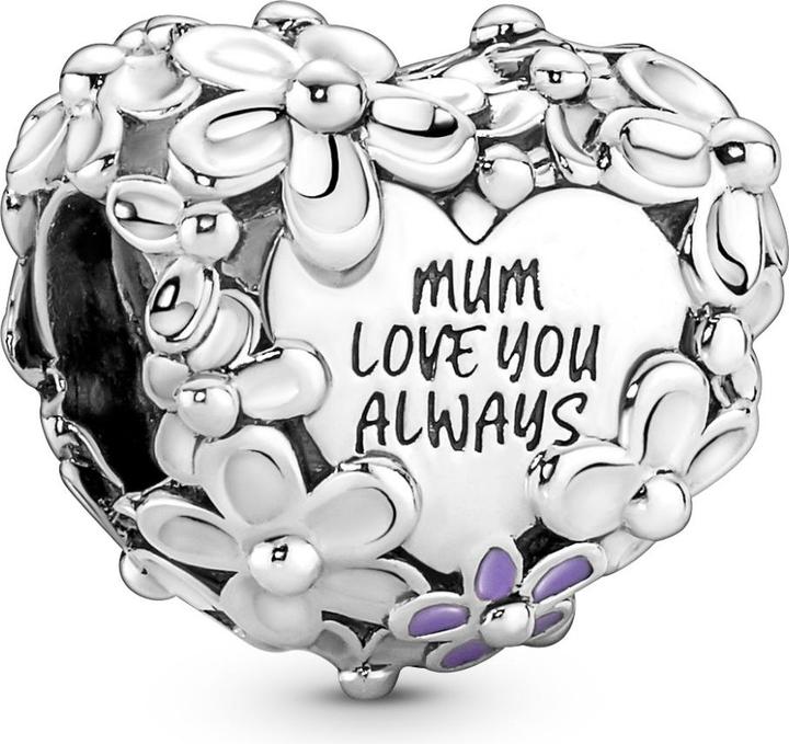 Pandora Charm maman Daisy coeur (Argent 925, Émail)