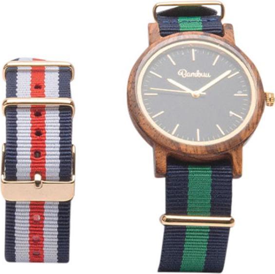 Image du produit Bambuu Horloge en bois (Montre analogique, 45 mm)