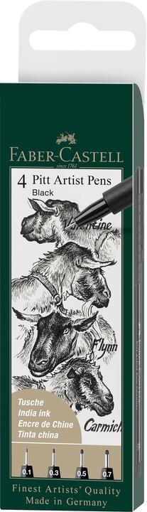 Produktbild Faber-Castell Pitt Artist Pen (Schwarz, 4 x)