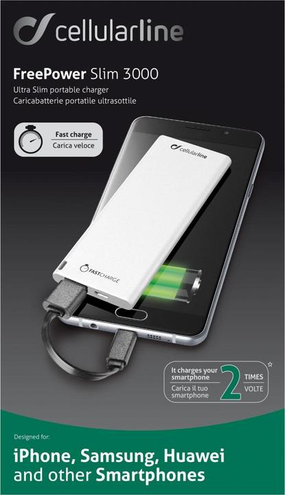 Immagine prodotto Cellularline Freepower Slim (3000 mAh, 10 W, 11.10 Wh)