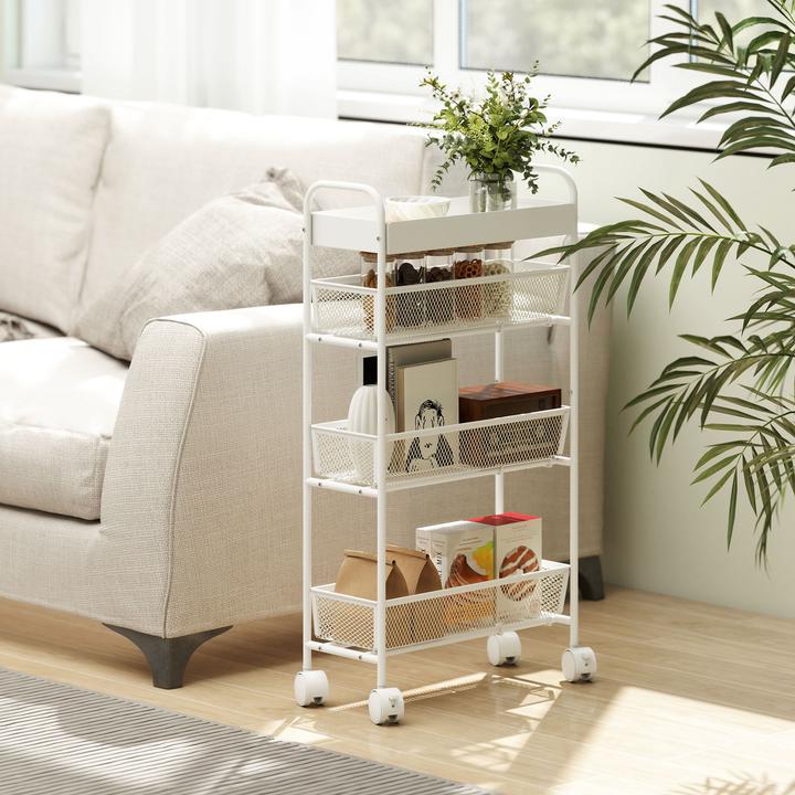 Image du produit Homcom Küchenwagen Metall Weiss