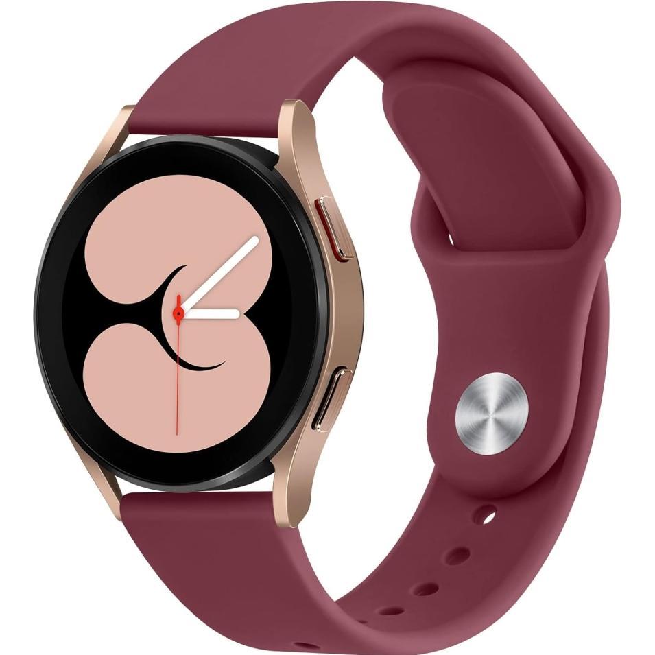 Thumbnail - Screenguard Silicone Strap Sportarmband (Silikon, Galaxy Watch4 (44 mm)), Uhrenarmband, Rot
