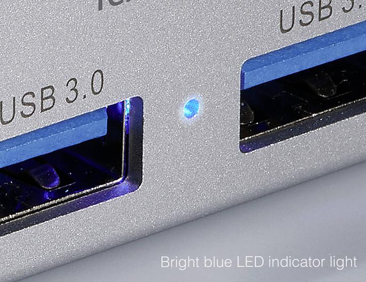 Produktbild Renkforce RF-ACHB-350 1+3 Port USB 3.1 Gen 1-Hub mit Aluminiumgehäuse Silber (USB-A, USB-C, 4 Ports)