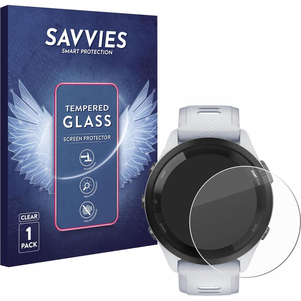 Savvies Panzerglas Schutzglas Displayschutz, Smartwatch Schutzfolie, Transparent