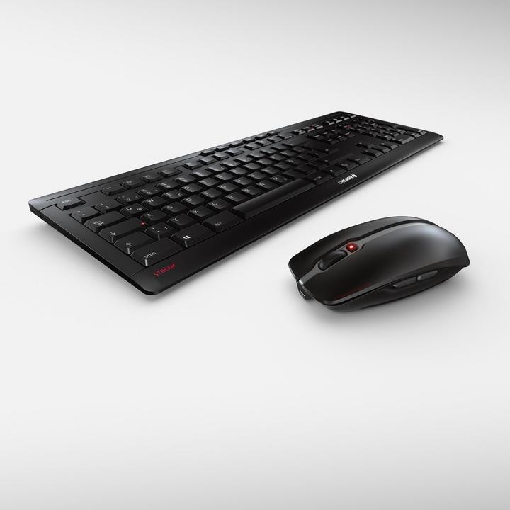 Produktbild CHERRY Stream Desktop Recharge Tastatur RF Wireless AZERTY Französisch (FR, Kabelgebunden, Kabellos)