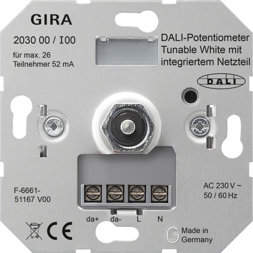 Gira DALI-Potentiometer Tun.WH Netzt.Einsatz 203000, Widerstand