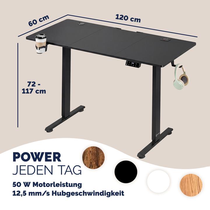 Produktbild Casaria Höhenverstellbarer Schreibtisch (120 x 60 x 72 cm)