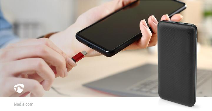 Productafbeelding Nedis Powerbank 10000mAh 2x3.0A USBA/USBC uitgang MicroUSB/USBC ingang (10000 mAh, 18 W, 37 Wh)