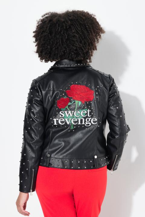 Produktbild Angel of Style Jacke, Bikerjacke, Lederoptik, Rosen-Rückendruck (46)