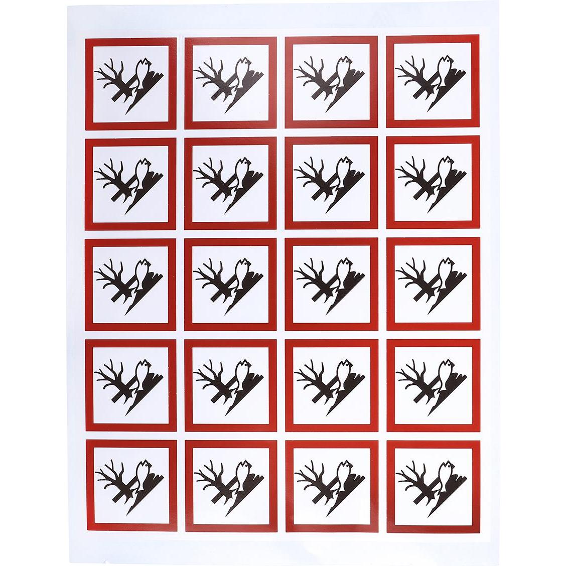 Rs Pro, Sicherheitskennzeichnung, 20 Sicherheitszeichen,, Schwarz, Rot, Weiss, Umweltgefährdend, H 210 mm B 40mm