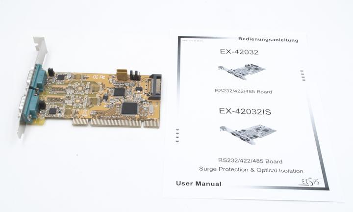 Image du produit Exsys Carte PCI 2S série RS-232/422/485 POS réglable (jeu de puces FTDI)