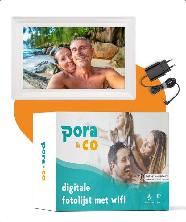 Actual product image fotolijst met WiFi en Frameo App Fotokader - 10 inch - Pora HD+ -IPS Display Wit - Micro SD - Touchs (10.10", 1280 x 800 pixels)