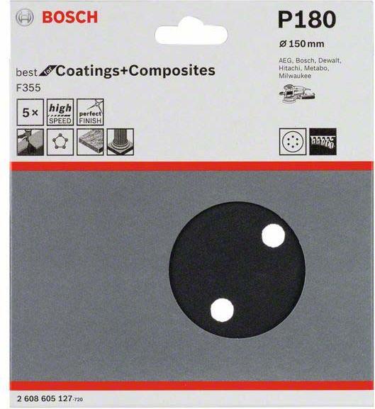 Actual product image Bosch Professional Zubehör PRO F355 sanding sheet, 150 mm, G180 (180)