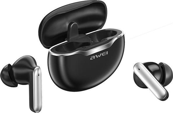 Actual product image Awei słuchawki Bluetooth 5.3 T50 TWS + stacja dokująca czarny/black (ANC, DNC, 6 h, Wireless)