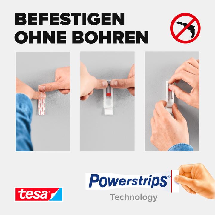 Produktbild tesa Klebenagel für Tapete & Putz, ideal für WLAN Router, höhen- und seitenverstellbar