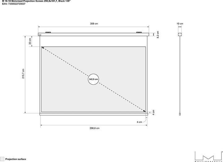 Produktbild Multibrackets Motor (135", 16:10)