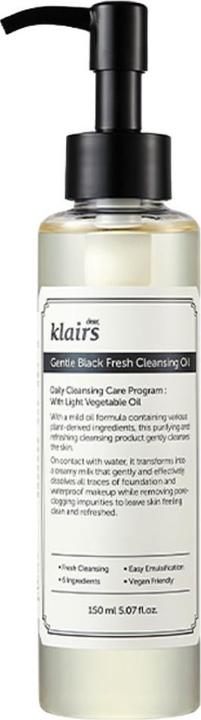 Image du produit Klairs Gentle Black Fresh Cleansing Oil (Huile nettoyante, 150 ml)