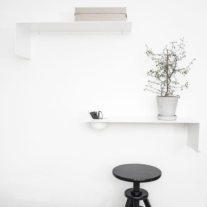 Actual product image Nichba Design Shelve01 Wall shelf with tray left (70 x 25 x 19 cm)