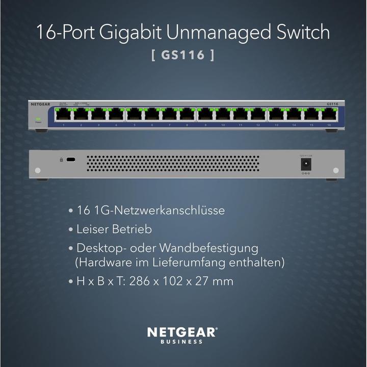 Image du produit Netgear Gs116ge (16 ports)