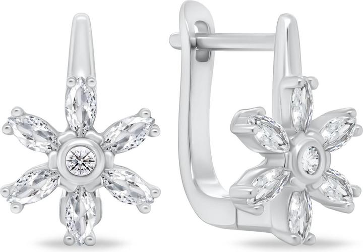 Immagine prodotto Brilio Silver - Glittering silver earrings Flowers with zircons EA352W