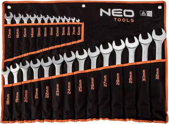 Produktbild Neo 26-tlg. Flach-Ringschlüsselset 6-32mm (12 mm, 10  mm, 19 mm, 28 mm, 11 mm, 26 mm, 20 mm, 17 mm, 27 mm, 25 mm, 32 mm, 24 mm, 18 mm, 23 mm, 21 mm, 29 mm, 30 mm, 14 mm, 16 mm, 15 mm, 22 mm, 13 mm)