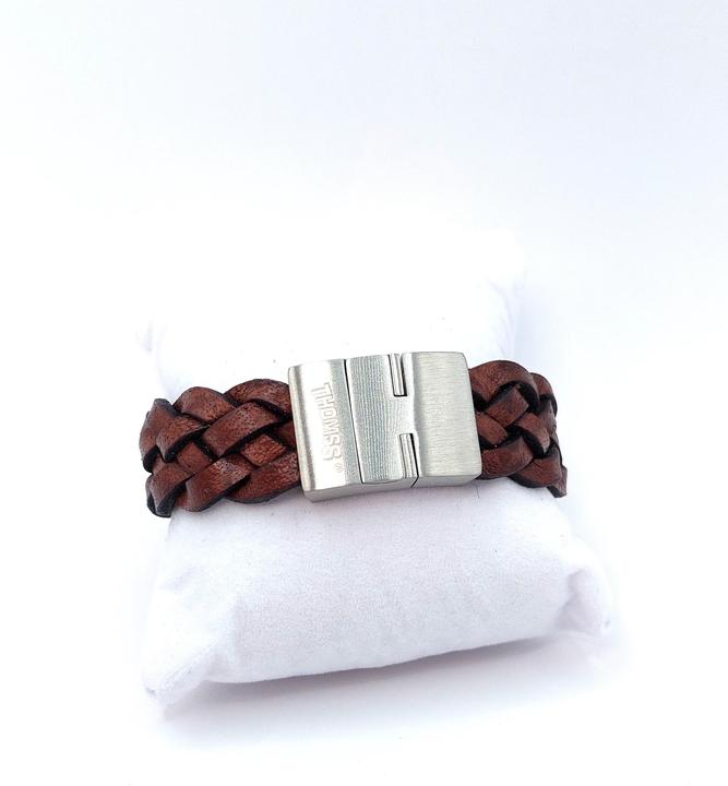 Produktbild Thomss Lederarmband No.11 Unisex Leder Braun & Edelstahlverschluss Umfang 21cm (21 cm, Edelstahl, 100% Leder)