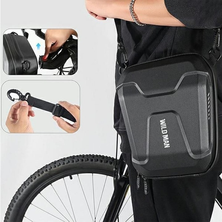 Immagine prodotto Hoco Bicycle accessory WILDMAN WILDMAN traveling bag for handlebars with zipper E8 3L black (3 l, Borsa portapacchi)