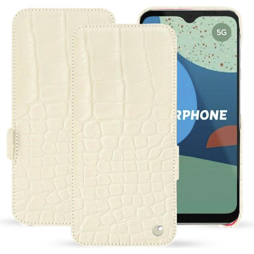 Noreve Lederschutzhülle horizontal (Fairphone 4), Smartphone Hülle, Beige