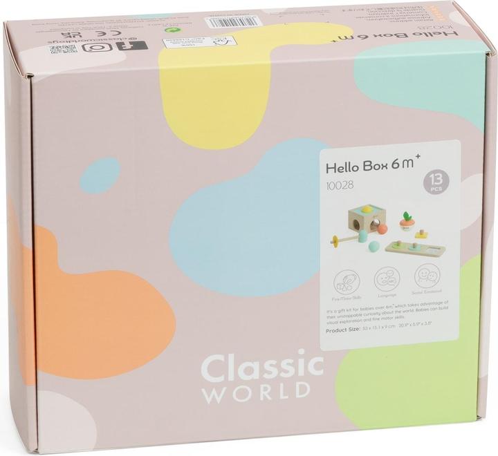 Classic World Baby Hello Spielzeugkiste 6–12 Monate (MDF, Schichtholz, Teebaumholz)