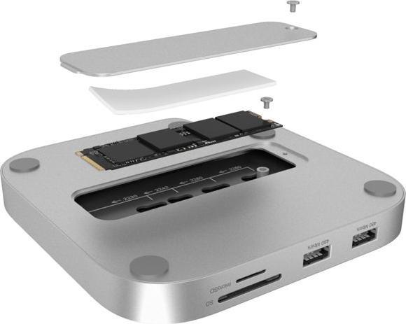 Actual product image Icy Box Club Dock 100 Mac mini Docking Station mit NVMe (USB-C, 4 ports)