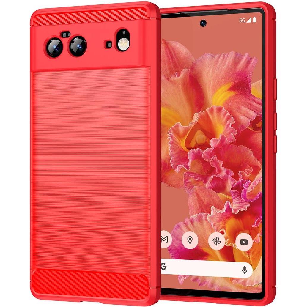 König Design Handyhülle für Google Pixel 6 Case Handy Cover Schutz Tasche Schutzhülle Carbon (Google Pixel 6a), Smartpho...