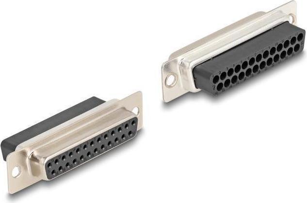 Actual product image Delock D-Sub 25 pin socket to RJ45 socket mounting kit yellow (0.06 m)