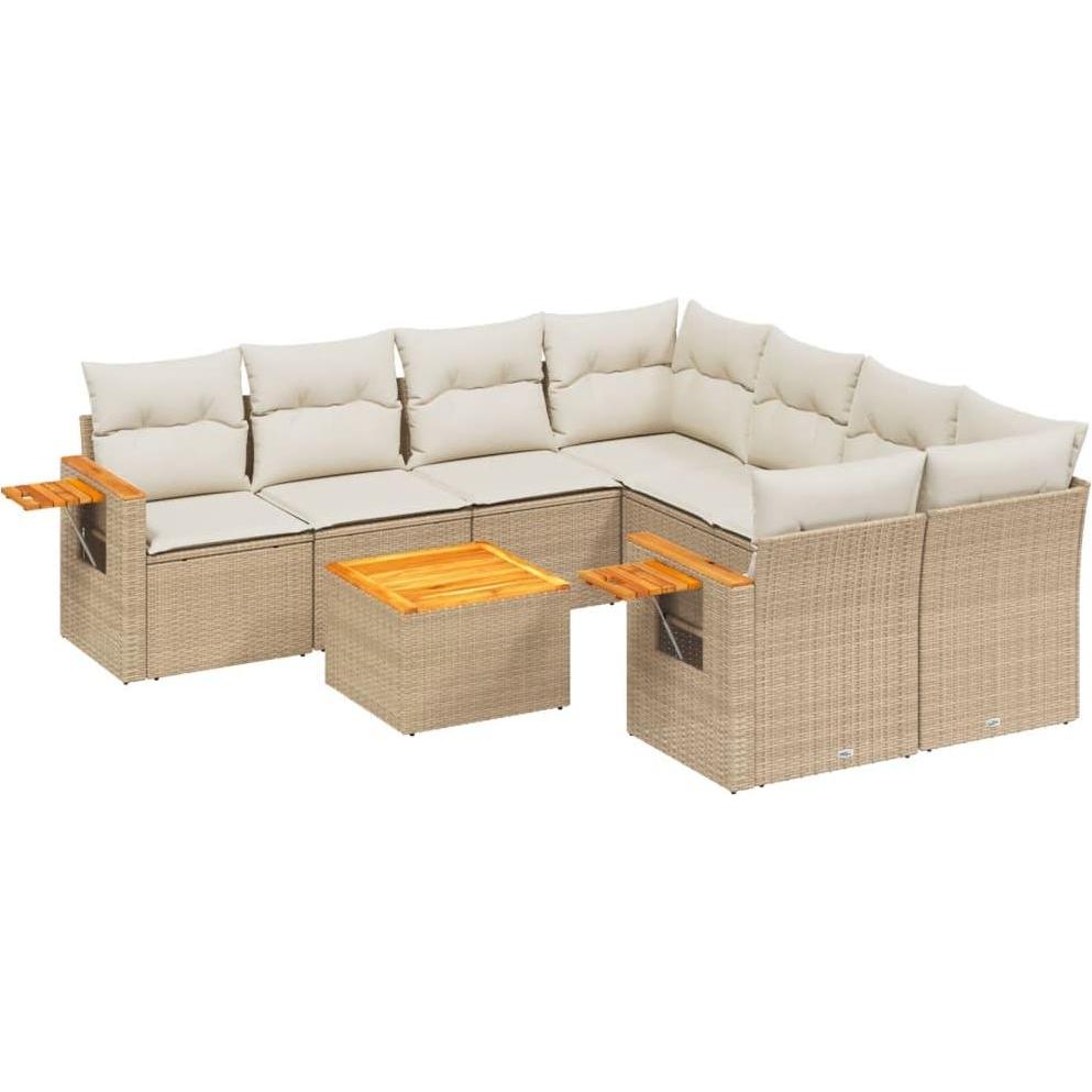 VidaXL, Gartenlounge, 10-tlg. Garten-Lounge-Set mit Kissen