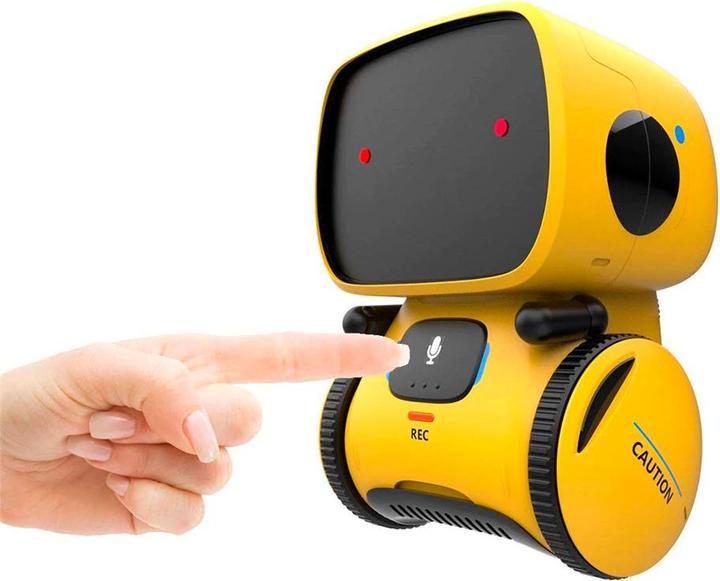 Actual product image PNI Robo One interactive intelligent robot package, voice control, touch buttons, yellow + Midland