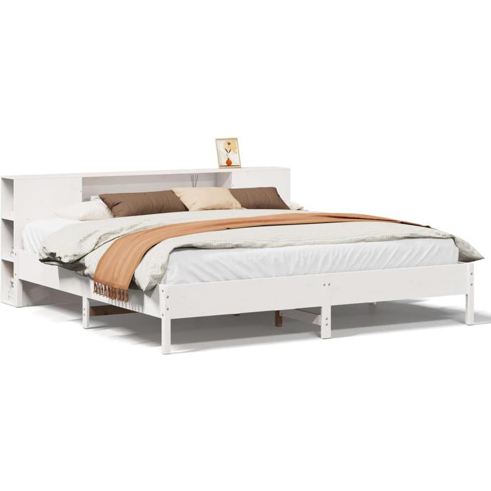 VidaXL, Bett, Bett mit Regal ohne Matratze Kiefer (200 x 200 cm)