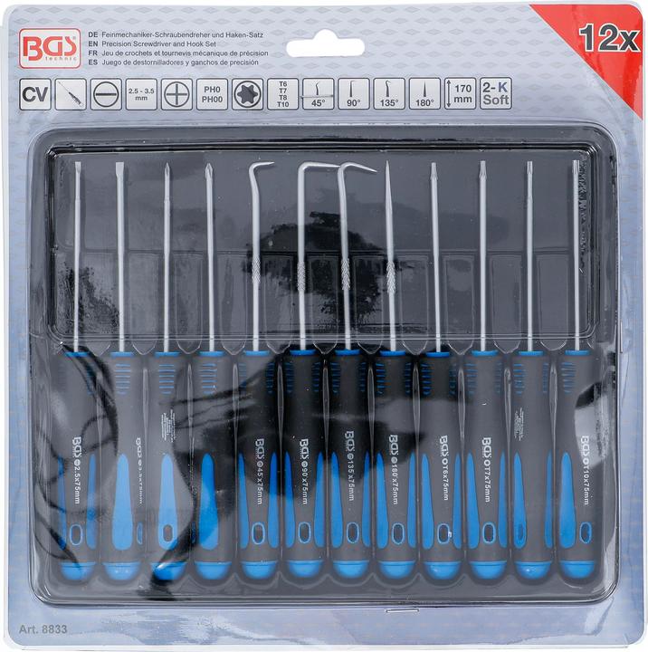 Actual product image BGS Precision Screwdriver and Hook Set 12 pcs. (TX)