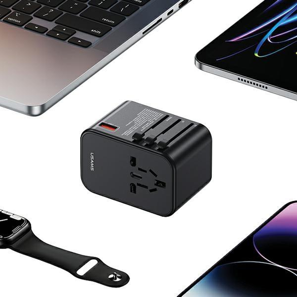 Produktbild Usams US-CC199 T62 65W Dual Type-C+USB Universal Travel Charger (US/AU/UK/EU)
