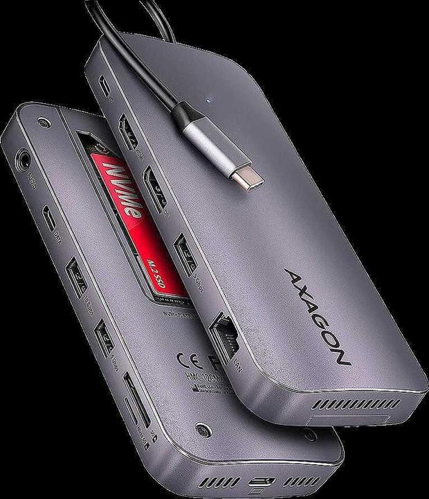 Immagine prodotto Axagon HMC-12GM2 Hub USB 12 in1 10 Gbit (USB-C, 7 porte)
