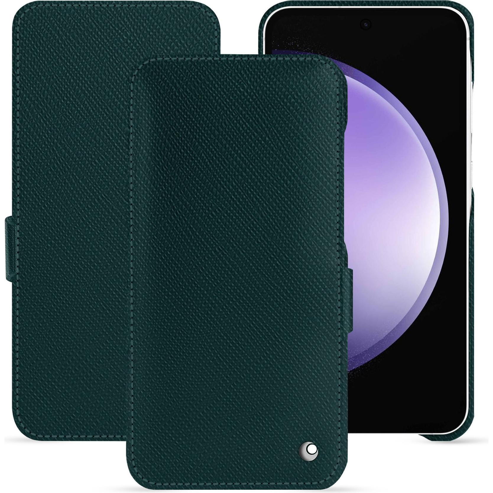 Noreve Lederschutzhülle horizontal (Samsung Galaxy S23 FE), Smartphone Hülle, Grün