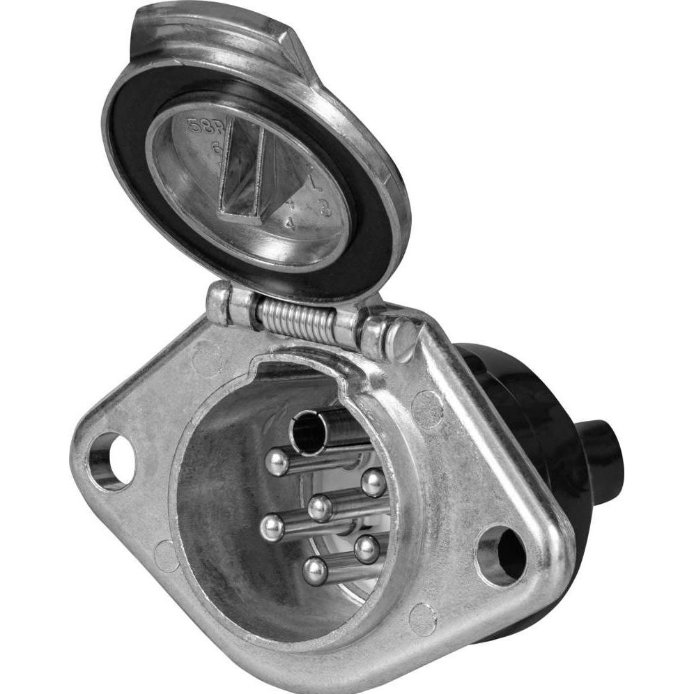 SecoRüt, Attrezzatura per garage, ES034 Anhänger-Steckdose (Klemmen - Stecker 7polig Typ S) Aluminium