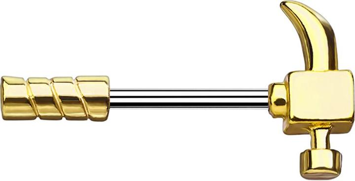 Immagine prodotto Star Piercing Micro Barbell Hammer vergoldet (Ottone, Acciaio chirurgico 316L)