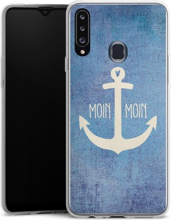 Actual product image DeinDesign Slim Case für Samsung Galaxy A20s Silikon Hülle Ultra Dünn Handyhülle Anker Blau maritim (Samsung Galaxy A20s)